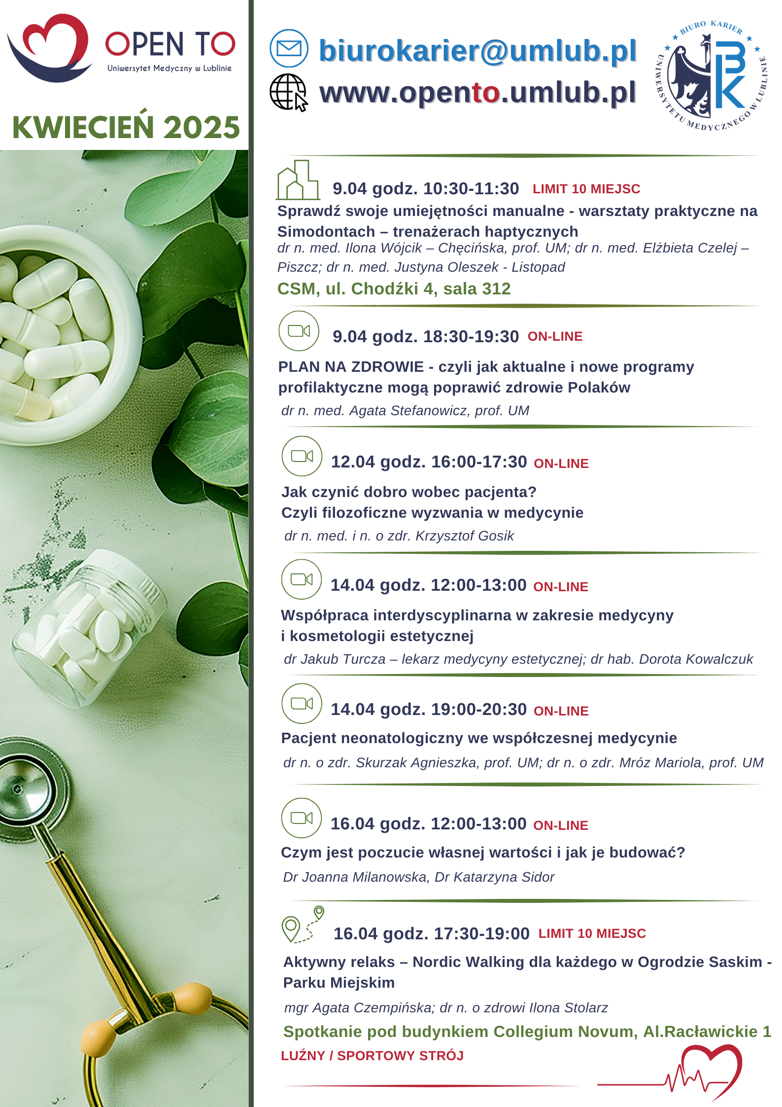 harmonogram na kwiecień 2025