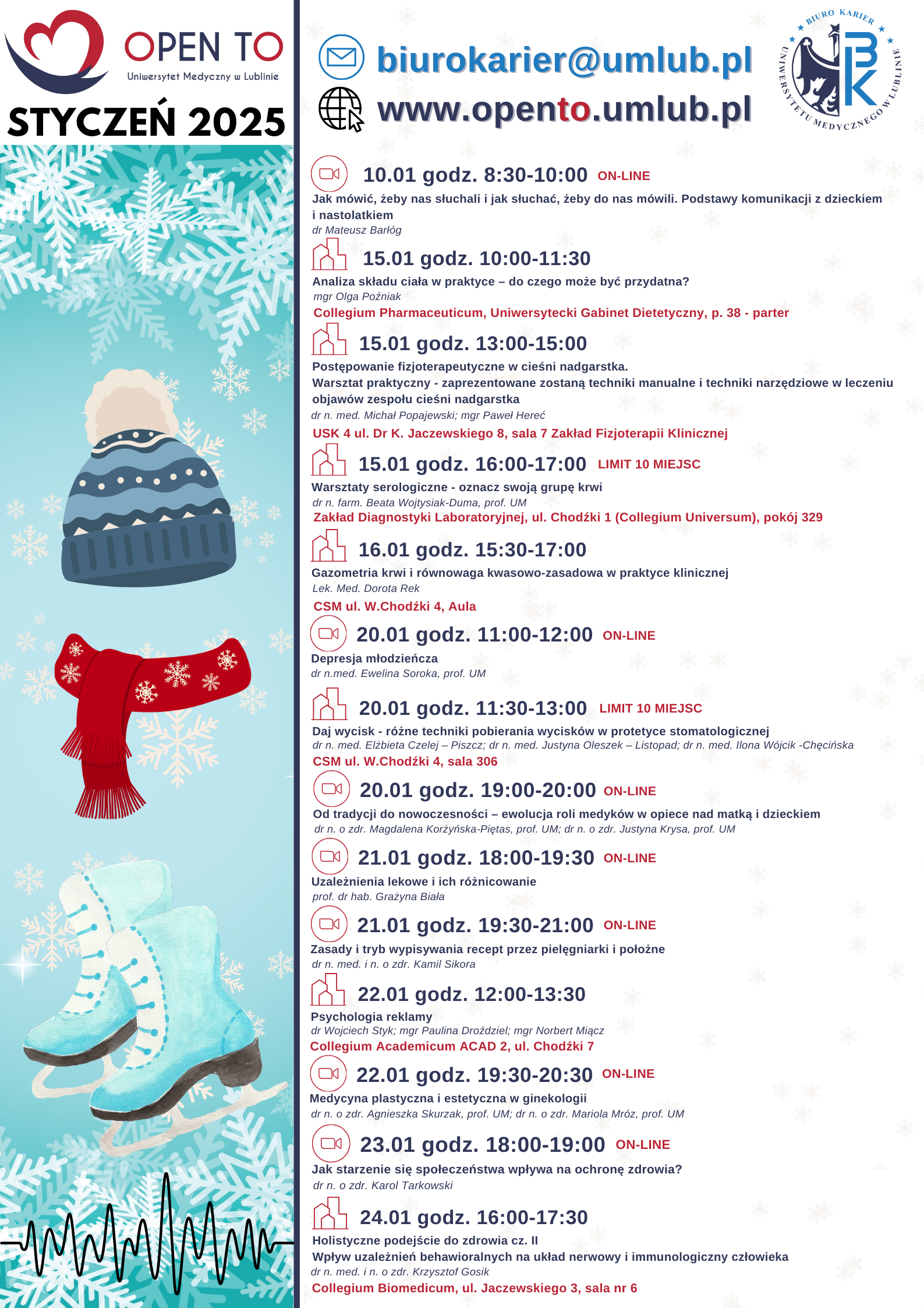 harmonogram na styczeń 2025